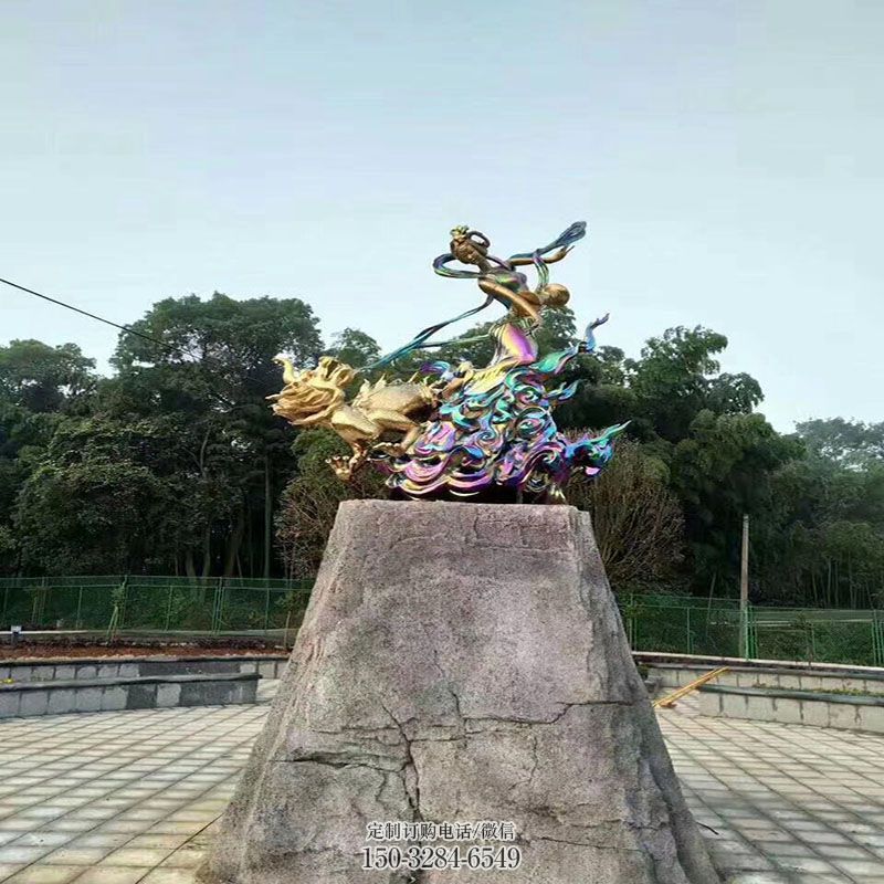 定制小品飞天女神雕塑实景