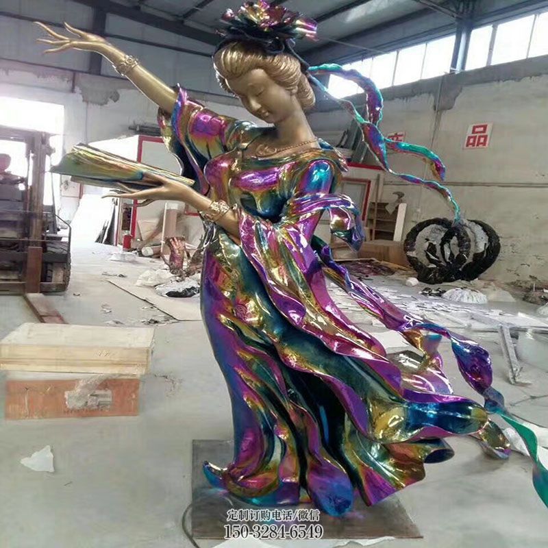 指用室外飞天女神雕塑案例