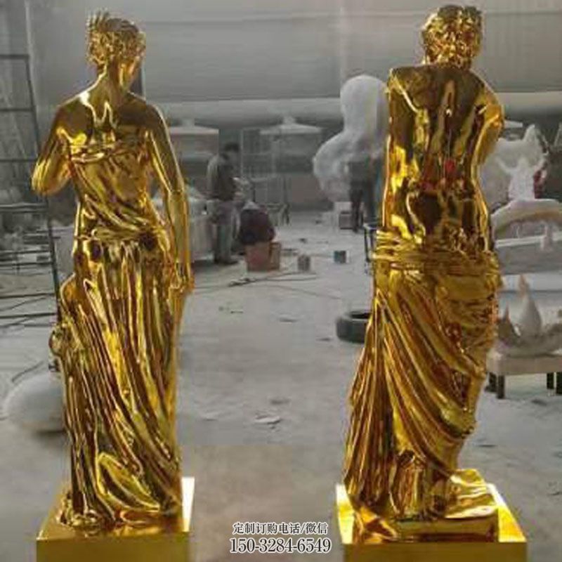 镜面维纳斯雕塑 烤漆大型西方雕塑 户外肖像雕塑