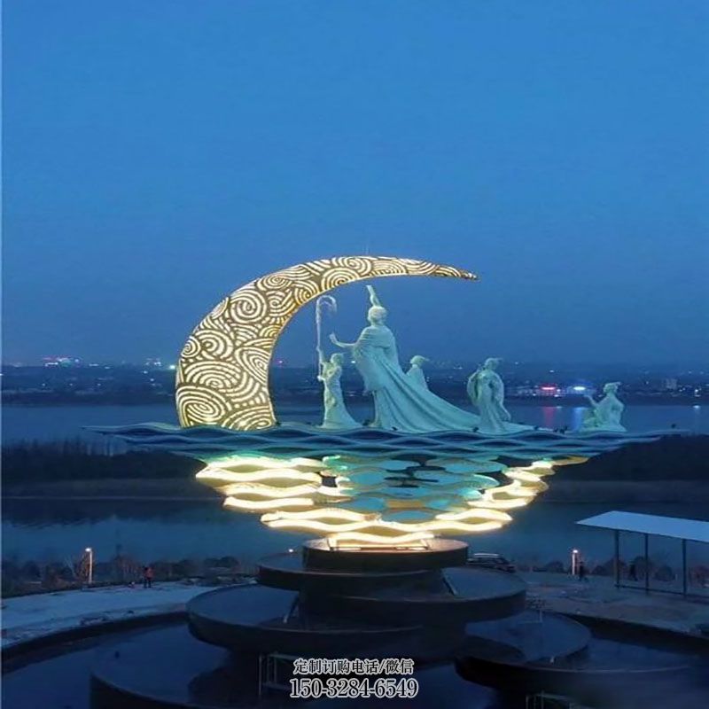 观赏型别墅奔月女神雕塑美陈