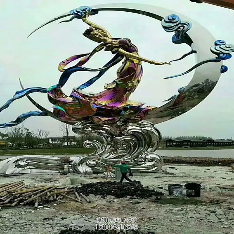 生产小区奔月女神雕塑构件
