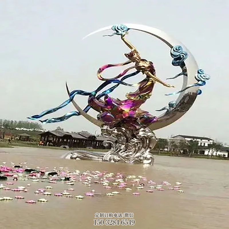 优选镜面奔月女神雕塑效果