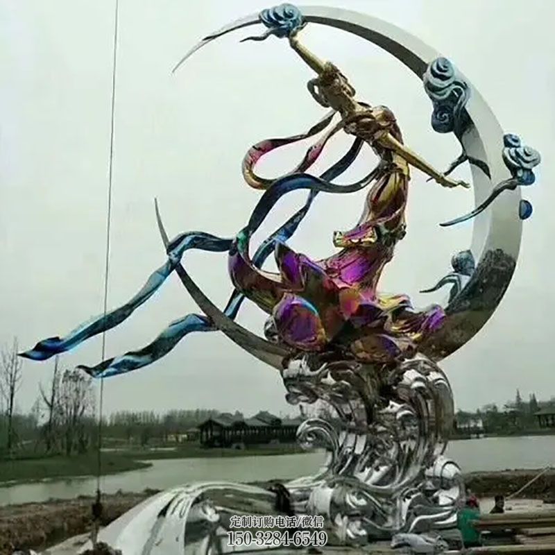 展品广场奔月女神雕塑抽象类