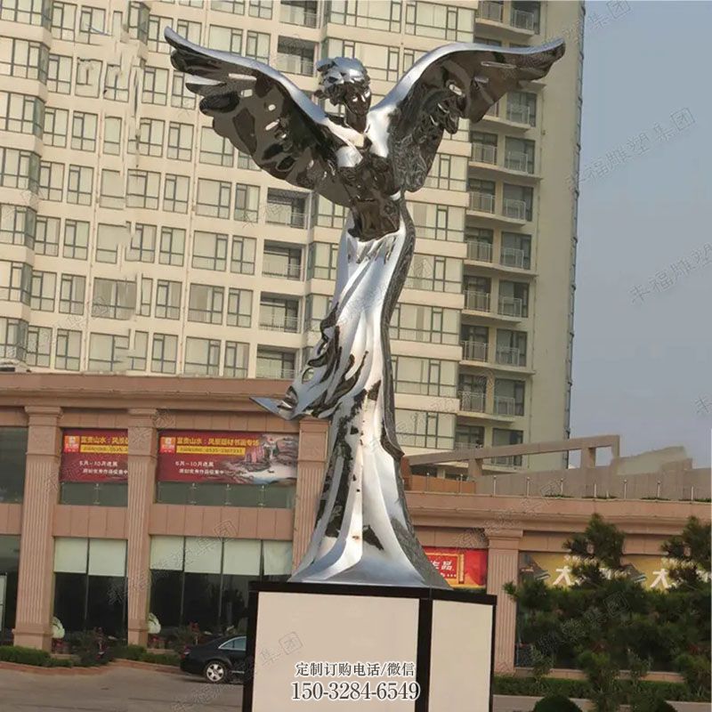 精选发光翅膀女神雕塑元素